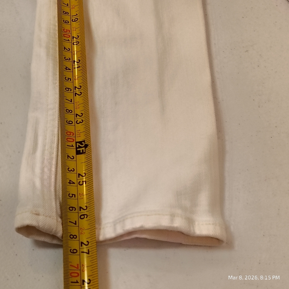 MOTHER The Dazzler Shift Jeans Women 25 Act Natural Made in USA Designer WHITE - Picture 11 of 12